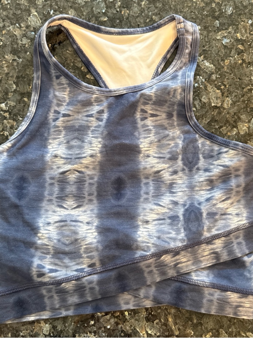 Scorpio Sol Tie-Dye Racerback Crop Top in Blue and White